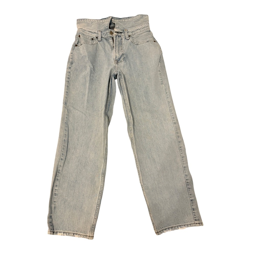 Abercrombie & Fitch Ultra High Rise 90s Straight Jeans Light Wash Double Waist 2